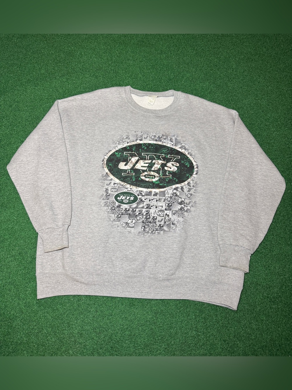 New York Jets Vintage Sweatshirt 2XL 90s NFL Football Gray Big Graphic Crewneck